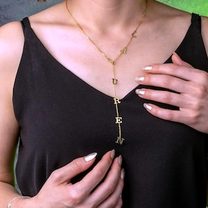 Collar de globo con letra Y personalizado - Collar con inicial dorada, joyería personalizada con inicial inflada, regalo de moda para mujer, collar llamativo y bonito