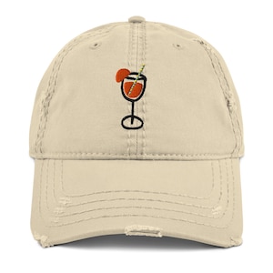 Aperol Spritz Hat, Hand Drawn Hat, Embroidered Aperol Spritz Hat, Aperol Lover Hat, Spritz Hat, Original Design Hat