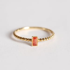 Orange Sapphire Engagement Ring ,18k Solid Gold Ring, Unique Sapphire Ring, Simple Sapphire Ring , Anniversary Gift For Her, Valentines Gift