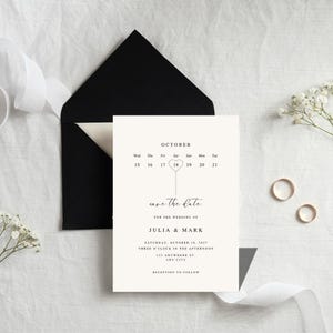 Editable Wedding Save the Date Template | Modern Minimalist Canva Design | Instant Download | Digital Save the Date Card