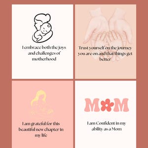 Postpartum Affirmation Printable Cards | New Mom Affirmations | Instant Digital Download | Positive Quotes| Motherhood