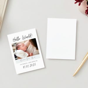 Birth Announcement Template, Canva Template, Baby Birth Card, Birth Announcement, Printable Template, New Baby Announce, Photo Birth Card