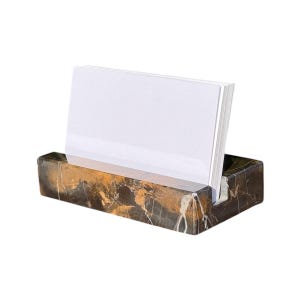 Ce porte-cartes de visite en marbre Michel-Ange exactement | Marques brunes et noires rares | Pierre sélectionnée à la main | Décoration de bureau surélevée