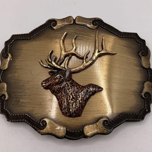 Vintage Raintree Elk Head Belt Buckle Cowboy Accessories Hunting Outdoors