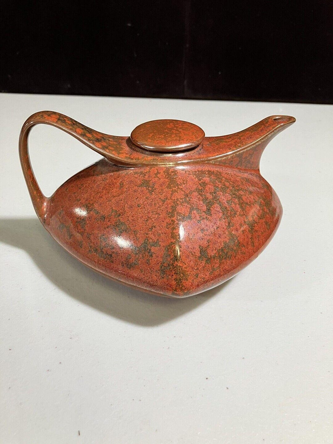 Vintage Brown/orange Rust Ceramic Tea Coffee Pot With Lid - Etsy