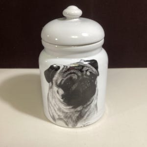 Pug Dog Treat Cookie Jar Canister Rosalinde Porcelain Kitchen Signed Vladimir