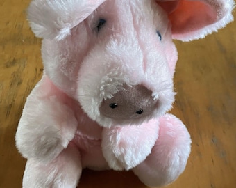 Vintage Animal Express Hand Puppet Pink Pig Plush 1978 Toy Stuffed Animal EUC