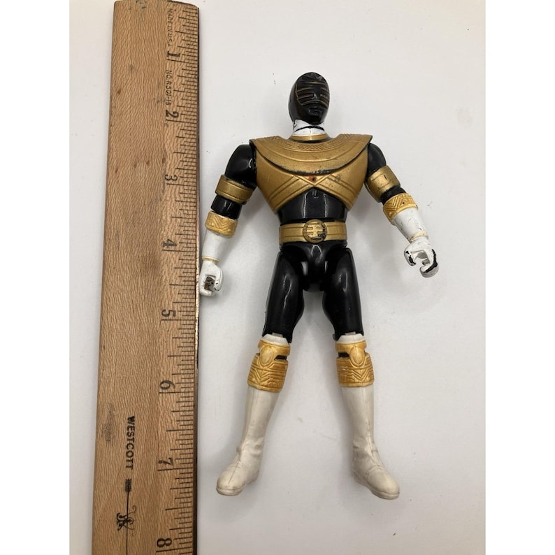 Figura de acción vintage del Ranger Dorado de Power Rangers Zeo de 1996 de Bandai imagen 2