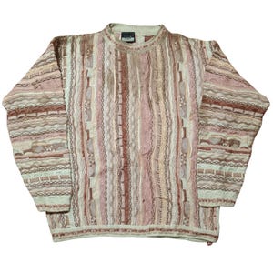 Vintage 90s Coogi Australia Coogi Sweater Pullover Multicolor Cosby Biggie Crewneck 3D kKnit Texture Size XXL Jumper