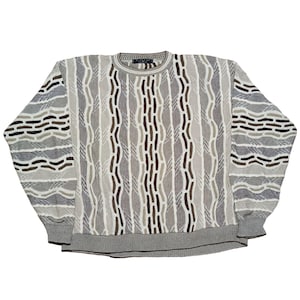 Vintage Protege Coggi Style Sweater Men&#39;s 3D Texture Pullover Crewneck Cosby Biggie Size 3XL Multicolour Jumper