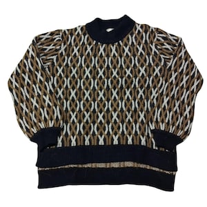 Vintage 90s Stine Goya Coogi Style Sweater Mulcolour 3D Knit Pullover Crewneck Cosby Biggie Size M Jumper