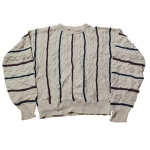 Vintage 90s Coogi Style Sweater Mpen&#39;s Pullover Crerwneck Multicolor Cosby Biggie Jumper