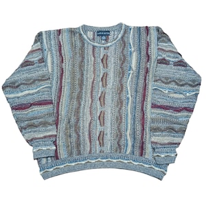 Vintage 90s Croft & Barrow Coogi Style Sweater Men&#39;s Pullover Crewneck Cosby Biggie Multicolor Size XL Jumper