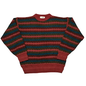 Suéter vintage estilo Coogi de los años 90 para hombre, jersey de cuello redondo, jersey multicolor de punto trenzado Cosby Biggie, talla L