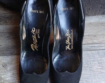 Zapatos de tacón vintage de ante negro Palizzio Ancora Mr. Easton