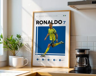 Cristiano Ronaldo Al Nassr Poster, Portugal Football Art (Digital Download)