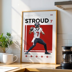 CJ Shroud Texans NFL Poster: Football Wall Art (Digital Download)