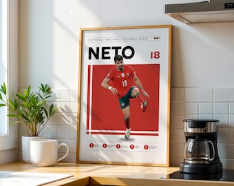 Pedro Neto Poster, Portugal football Print, Soccer Gifts, Sports Poster, Football Player Poster, Soccer Wall Art 86