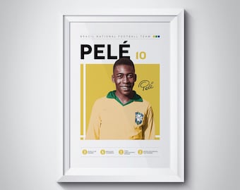 Pele Brazil Soccer Poster: Sports Wall Art (Digital Download)