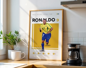 Ronaldo Nazario Poster: Brazil Football Art Print (Digital Download)