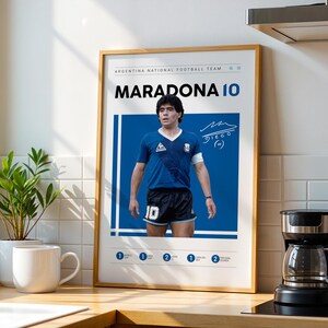 Diego Maradona Poster, Argentina football Print, Soccer Gifts, Sports Poster, Football Player Poster, Soccer Wall Art 26
