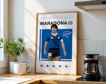 Diego Maradona Argentina Soccer Print: Football Player Poster (Digital Download)