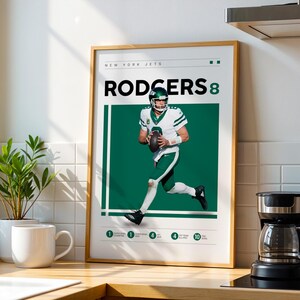 Aaron Rodgers Jets Poster: NFL Football Art Print (Digital Download)