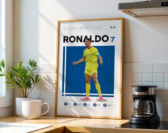 Cristiano Ronaldo Al Nassr Poster, Football Wall Art (Digital Download)
