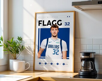 Cooper Flagg Dallas Mavericks Print, NBA Poster (Digital Download)