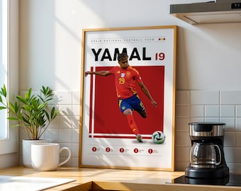 Lamine Yamal Spain Football Poster, Soccer Wall Art (Digital Download)