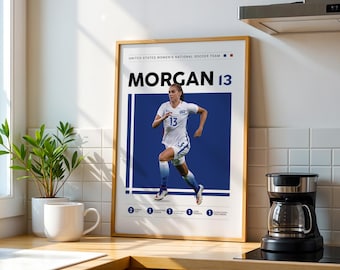 Alex Morgan Poster, USA football Print, Soccer Gifts, Sports Poster, Football Player Poster, Soccer Wall Art 85
