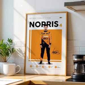 Lando Norris Poster, Mclaren F1 Print, F1 Gifts, Sports Poster, Formula 1 Poster, F1 Wall Art 14