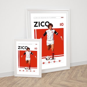Póster de Zico Brasil, arte del Flamengo (descarga digital) imagen 3