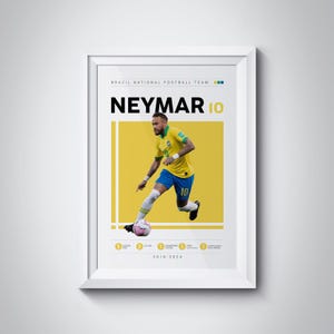 Poster Neymar, Brasilien Fußball Poster, Fußball Geschenke, Sport Poster, Fußballspieler Poster, Fußball Wandkunst, Sport Schlafzimmer Poster
