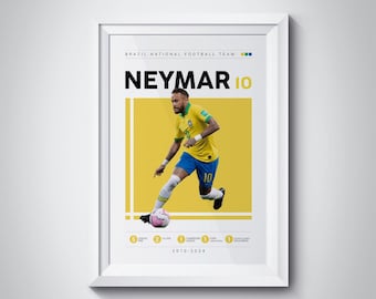 Neymar Brazil Soccer Poster: Sports Bedroom Wall Art (Digital Download)