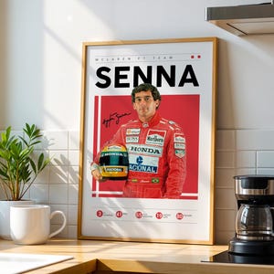 Ayrton Senna Poster, Mclaren F1 Print, F1 Gifts, Sports Poster, Formula 1 Poster, F1 Wall Art 24