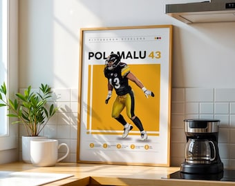 Tony Polamalu Steelers Art Print, NFL Poster (Digital Download)