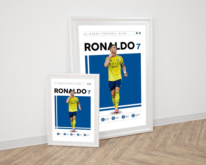 Cristiano Ronaldo Al Nassr Poster, Football Player Wall Art (Digital Download) image 3