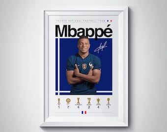 Kylian Mbappe France Soccer Poster: Sports Bedroom Wall Art (Digital Download)