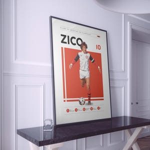 Póster de Zico Brasil, arte del Flamengo (descarga digital) imagen 4
