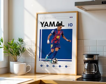 Lamine Yamal Poster, Barcelona Print, Football Gifts, Sports Poster, Football Player Poster, soccer Wall Art 81