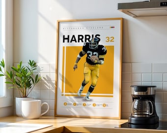 Franco Harris Steelers Poster, NFL Football Art (Digital Download)