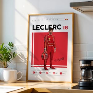 Charles Leclerc Ferrari F1 Poster: Formula 1 Wall Art (Digital Download)