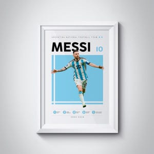 Lionel Messi Poster, Argentinien Fußball Druck, Fußball Geschenke, Sport Poster, Fußballspieler Poster, Fußball Wandkunst, Sport Schlafzimmer Poster