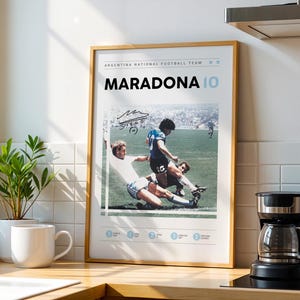 Diego Maradona Poster, Argentina football Print, Soccer Gifts, Sports Poster, Football Player Poster, Soccer Wall Art 25