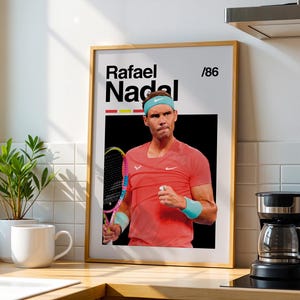 Rafael Nadal Poster, Tennis Print, Tennis Gifts, Sports Poster, Tennis Player Poster, Tennis Wall Art, Sports Bedroom Posters 3