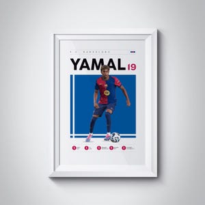 Lamine Yamal Poster, Barcelona Soccer Print, Soccer Gifts, Sports Poster, Football Player Poster, Soccer Wall Art, Sports Bedroom Posters
