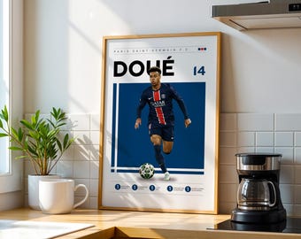 Desire Doue PSG Poster: Fußballstar Wandkunst (Digitaler Download)
