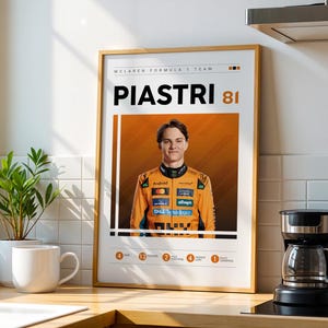 Oscar Piastri Poster, Mclaren F1 Print, F1 Gifts, Sports Poster, Formula 1 Poster, F1 Wall Art 5