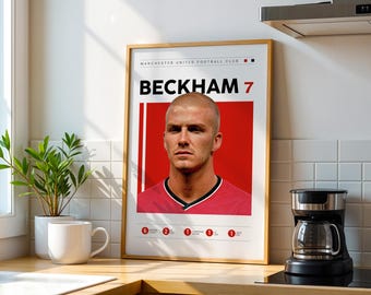 David Beckham Poster, Manchester United Print (Digital Download)
